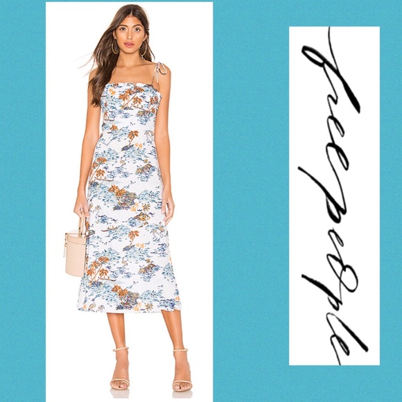 Free People Dresses & Skirts - B2G1 FREE PEOPLE Dress Midi Ivory Flamingo Parad.